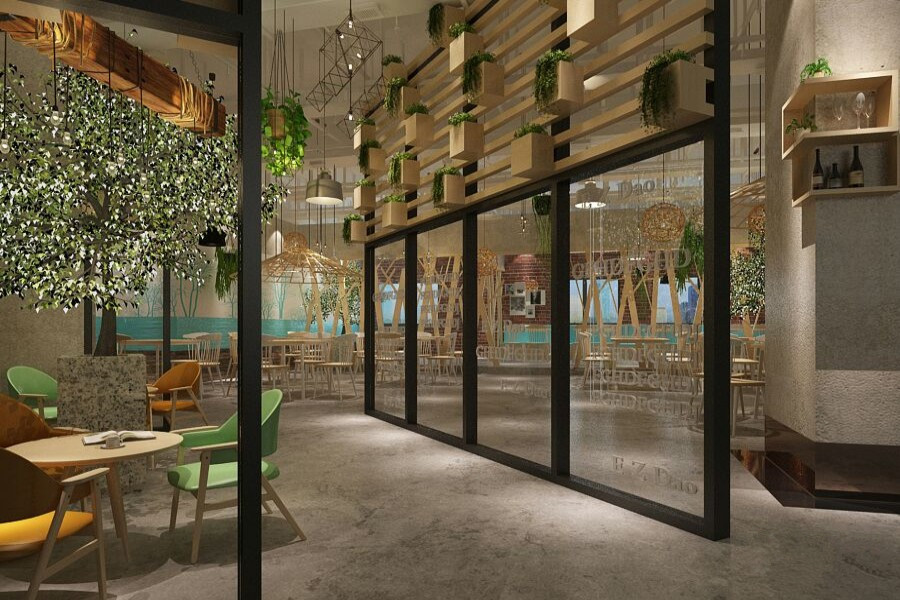 開(kāi)飯小餐飲店裝修效果圖-第3張圖片-上海古都建筑設(shè)計(jì)集團(tuán)