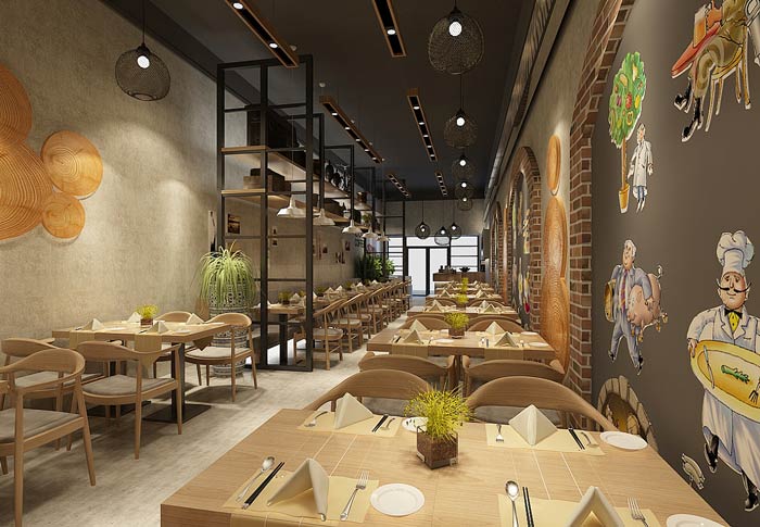 109平米面館裝修設(shè)計(jì)效果-第4張圖片-上海古都建筑設(shè)計(jì)集團(tuán)