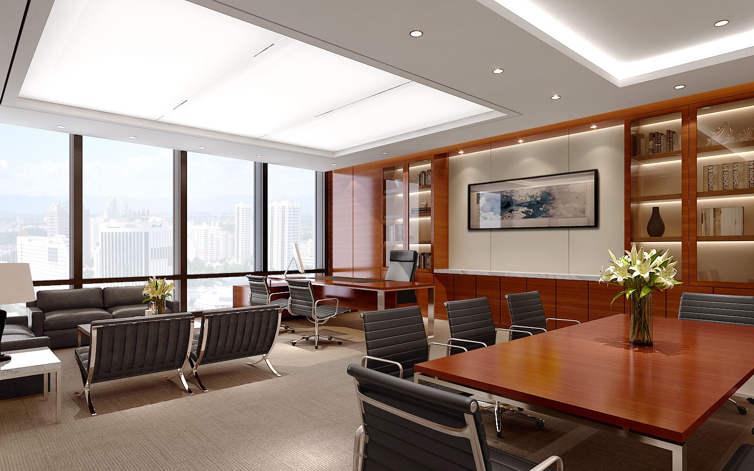 虹橋商務(wù)中心700平米中式風(fēng)格辦公室設(shè)計-第5張圖片-上海古都建筑設(shè)計集團(tuán)