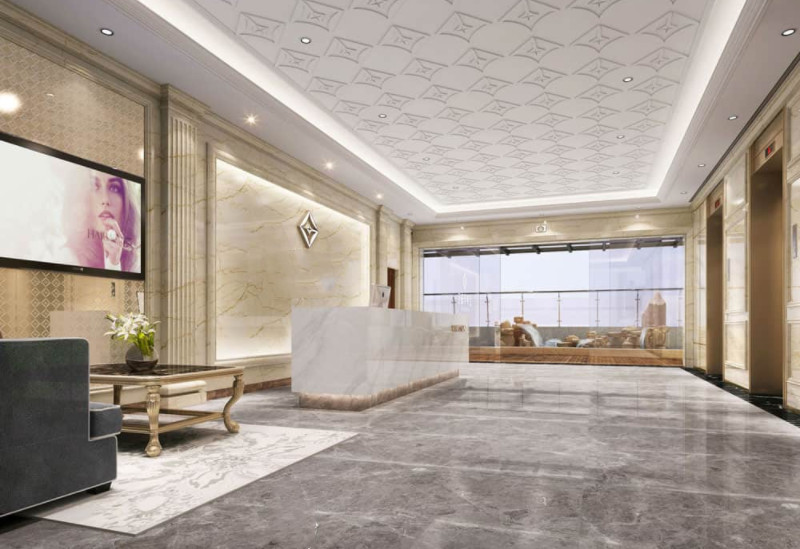 1000平珠寶公司辦公室設(shè)計裝修效果-第4張圖片-上海古都建筑設(shè)計集團(tuán)