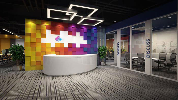 金山紡織公司辦公室裝修設(shè)計案例-第1張圖片-上海古都建筑設(shè)計集團