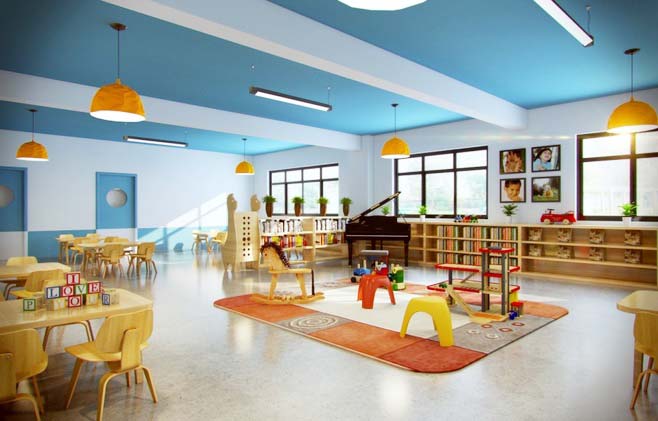 空曠明亮幼兒園裝修設(shè)計-第3張圖片-上海古都建筑設(shè)計集團(tuán)