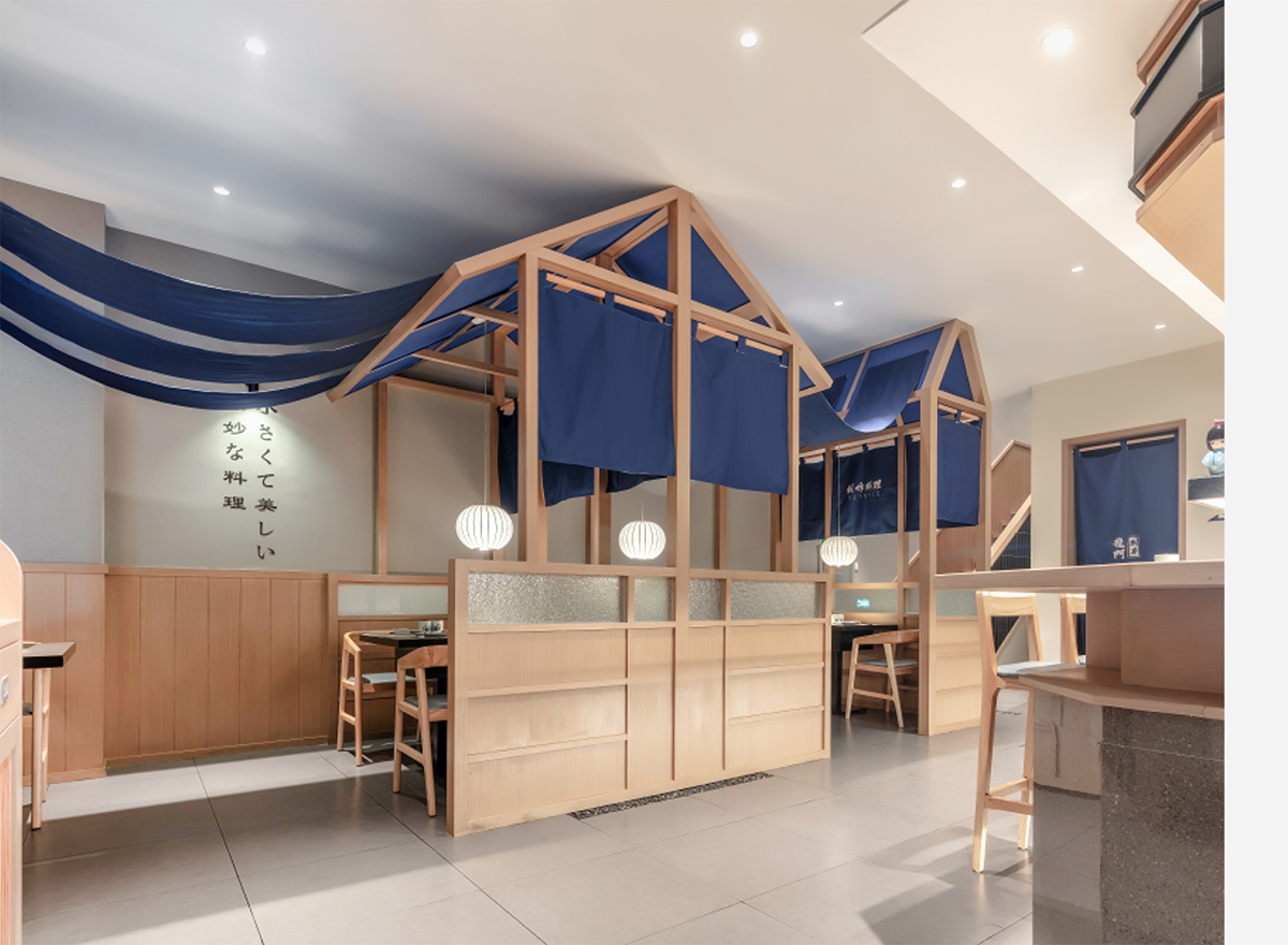 自然原木日式餐廳裝修設(shè)計-第2張圖片-上海古都建筑設(shè)計集團