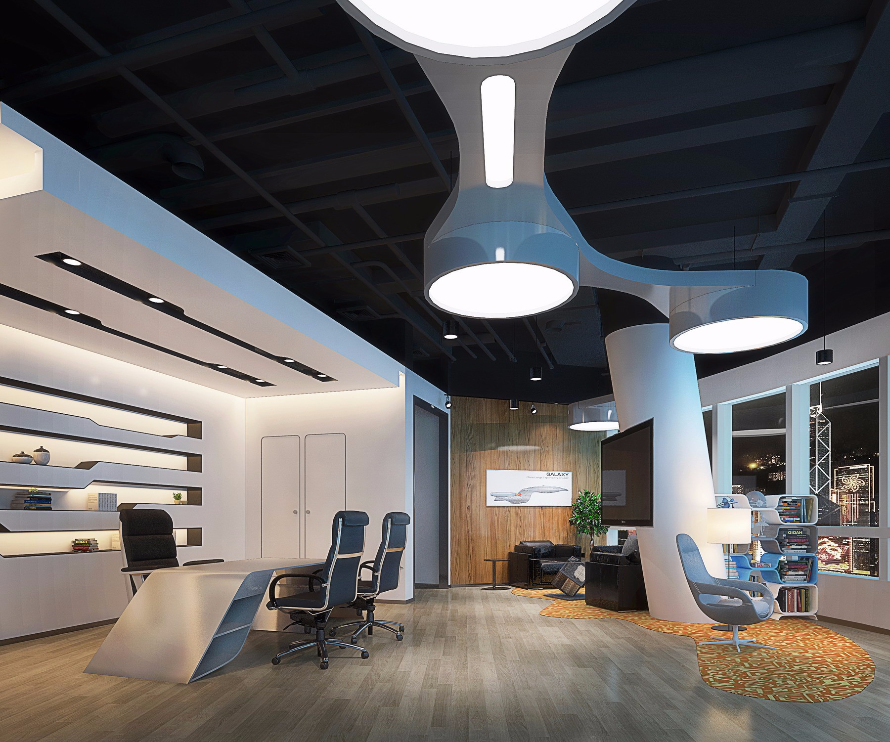 普陀區(qū)現(xiàn)代科技風(fēng)格辦公室裝修設(shè)計-第1張圖片-上海古都建筑設(shè)計集團(tuán)