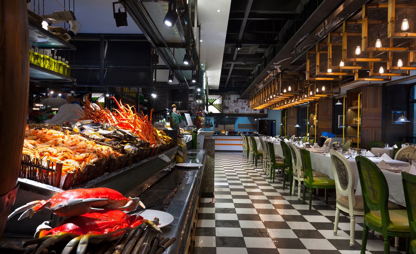 高檔海鮮自助餐廳裝修設(shè)計(jì)-第5張圖片-上海古都建筑設(shè)計(jì)集團(tuán)