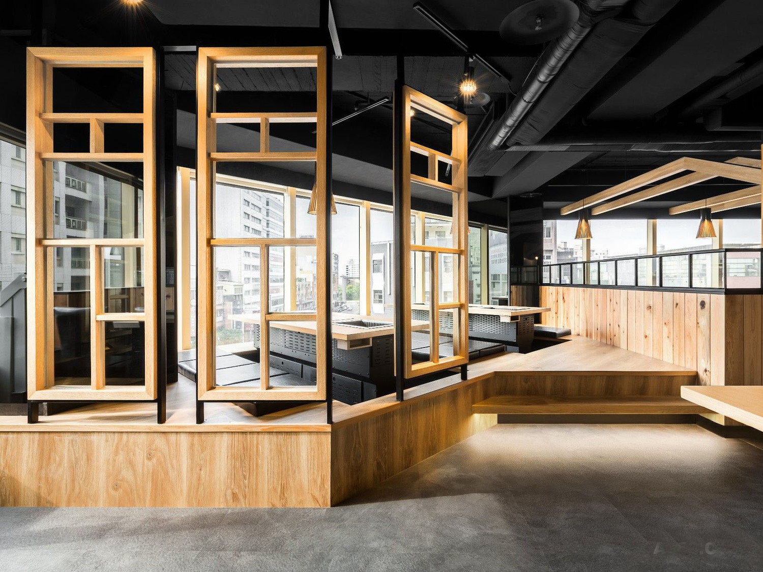 現(xiàn)代簡約工業(yè)風(fēng)韓式烤肉店裝修設(shè)計-第1張圖片-上海古都建筑設(shè)計集團