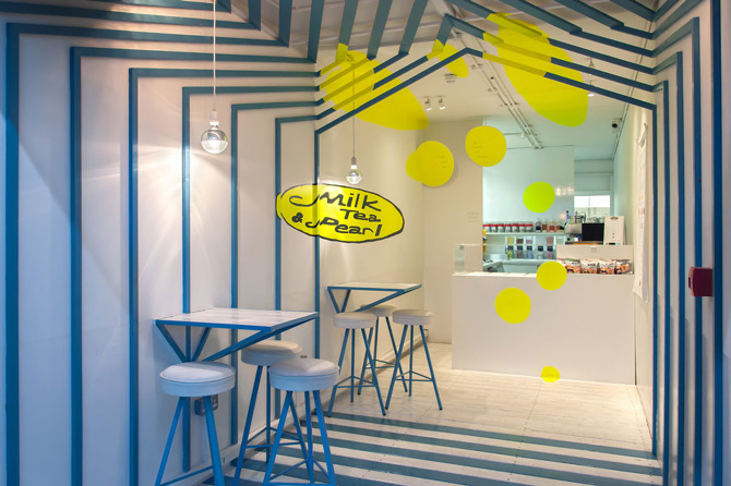 時尚簡約奶茶店裝修設(shè)計-第1張圖片-上海古都建筑設(shè)計集團(tuán)