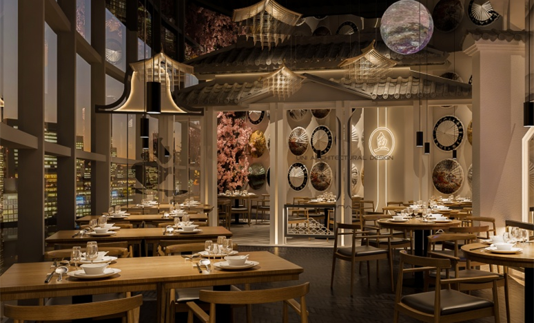 復古中式餐廳裝修設計-第4張圖片-上海古都建筑設計集團